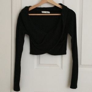 WILFRED FREE crop sweater off shoulder top